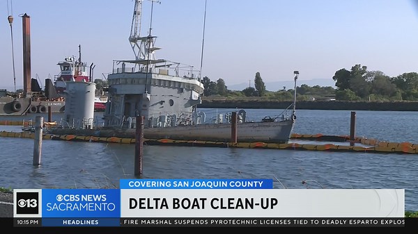 Coast Guard to begin removing abandoned, sinking ship fron San Joaquin Delta