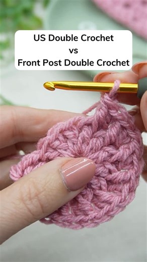 Periwinkle Crochet on Instagram: "⁠ For a Front Post crochet stitch, instead of placing the hook into the stitch, it is placed around the post of the stitch from the front to the back and then to the front.⁠ ⁠ A front post stitch gives texture to the crochet.⁠ ⁠ ⁠ #crocheteducation #crochetingforfun #crocheting #learntocrochet #crochetdoublecrochet"