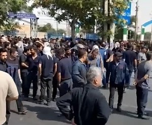 A strike at Iran’s largest train wagon manufacturing plant has now entered its 15th day, with workers protesting wage and benefit disparities between workers and management. Workers can be heard chanting “demand your rights” and “workers die but will not accept humiliation.” Video footage shows riot police being deployed against the striking workers. | Center for Human Rights in Iran