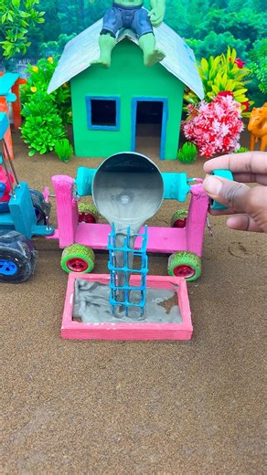 Amazing Mini Tractor Making Cement Pillar 🚜 | DIY Real Working Construction Machine 😱#shorts