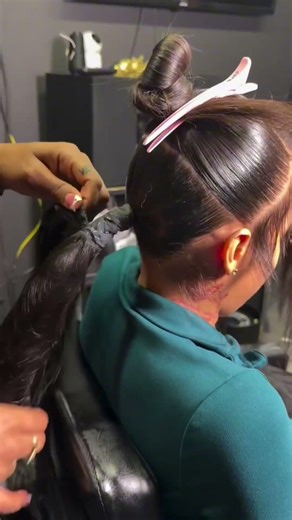 Low ponytail with side bangs😍 #hairtutorial #hairstyle #hairinspo #updo #quickweave #viral #fypage