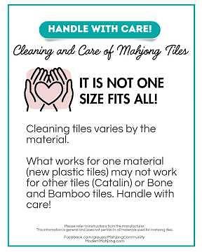 Care and Cleaning of Mahjong Tiles: It's Not One Size Fits All and wrong methods can damage tiles
