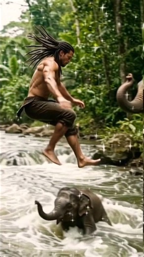 The River Took the Baby Elephant… Then TARZAN Jumped In! 🐘🌊🔥