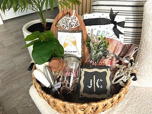 Personalized Engagement Gift, Couples Wedding Basket, Monogram Coasters, Charcuterie Set - Etsy