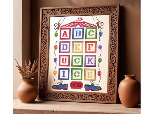 Child's Play - ABCDEFUCKICE Cross Stitch Pattern - Anti-ice Alphabet Protest Art (PDF Pattern) - Etsy