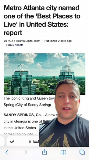 Is Sandy Springs Georgia the 18th Best Place to Live in America?