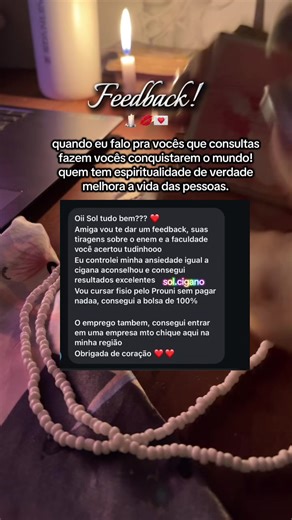 e olha que esse foi só o primeiro feedback do dia! se interessou? siga sol.cigano no ig e mande uma dm para nossa equipe para atendimentos a partir de 10$! 🪭✨#feedback #clientes #umbanda #fyppppppppppppppppppppppp #capcut