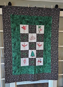Handmade Flamingo Christmas Quilt: Fa La-la-mingos Tropical Holiday Decor (68x42) - Etsy