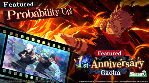 ◤#JujutsuKaisenPhantomParade◢ "Firepower Battle" Ryomen Sukuna is Now Here! ◇ SSR Characters "Firepower Battle" Ryomen Sukuna ◆ SSR Recollection Bits [Phantom Alliance Battle・Hidden Inventory] The above character(s) and Recollection Bits will enjoy Probability Up in the [First Anniversary Gacha - Phase 3 -]. Event Duration: After the maintenance on December 24, 2025 to January 22, 2026, 2:59 PM (UTC 9) *For details about the event, please check the in-game notices. Some features may involve paym