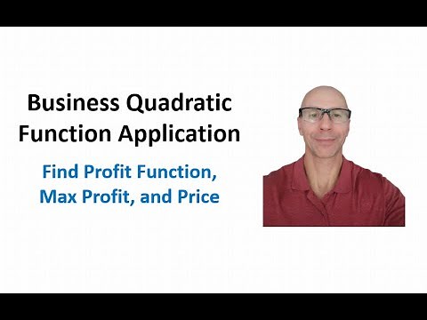 Business Quadratic Function App: Find Profit Function, Max Profit, and Price
