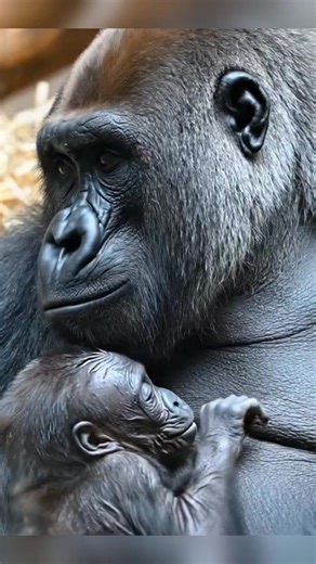Adorable baby gorilla take care by his mother ❤️ #animals #gorilla #chimpanzee #orangutans #fblifestyle | Hoyija