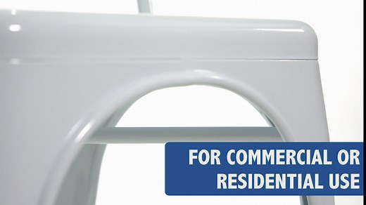 Flash Furniture Perry Commercial Grade White Metal Indoor-Outdoor Stackable Chair