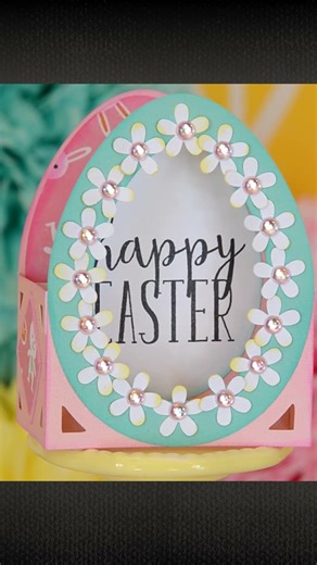 Watch this easy Easter egg card take shape! #carddesigner #cricut #cardmaking #diy #craft