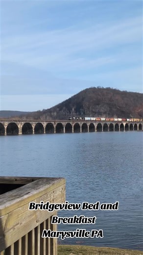 @Norfolk Southern H53 local crossing #RockvilleBridge in Marysville PA. Stay at the Bridgeview Bed and Breakfast for a great view of railroad and nature. minutes from Harrisburg and Enola. #trains #susquehannariver #norfolksouthern #nature