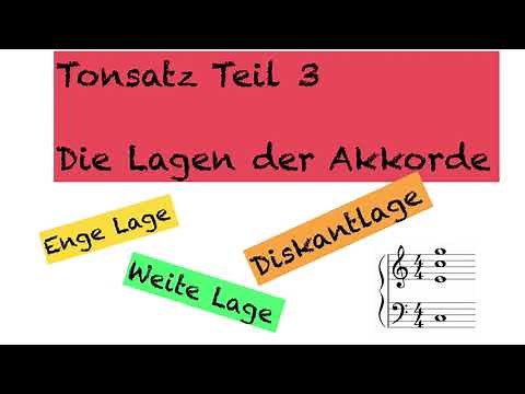 Tonsatz 3. Teil: Lagen, Akkordlagen: enge Lage, weite Lage, Diskantlage