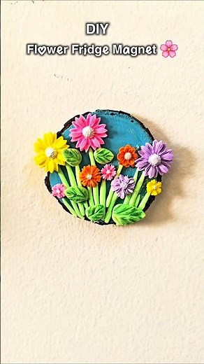DIY Flower Fridge Magnet 🌸 | Easy 5-Min Craft!