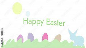 happpy easter poster in children style easter egg and easter bunny full color exx celebration catholic christian jesus christ