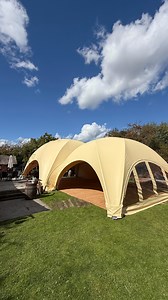 New combo 🤩 Signature tan - Crossover Large linked to Crossover Medium… and what a result! Cover for 120 guests with the band set into the smaller of the domes - and the seamlessly linked curved entrances framing them perfectly in front of the ultimate party space 🕺 🪩 #MilestoneBirthday #30thBirthdayIdeas #40thBirthdayParty #OutdoorBirthdayParty #LuxuryCelebrations #GardenPartyIdeas #LuxuryEventHire #EventPlanningInspo #CelebrationGoals #BirthdayPartyInspo #GlamOutdoorEvents #LuxuryGardenPart