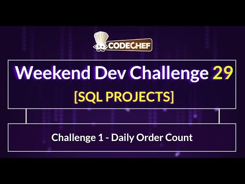 Challenge 1 - Daily Order Count | Weekend Dev 29 | SQL Project