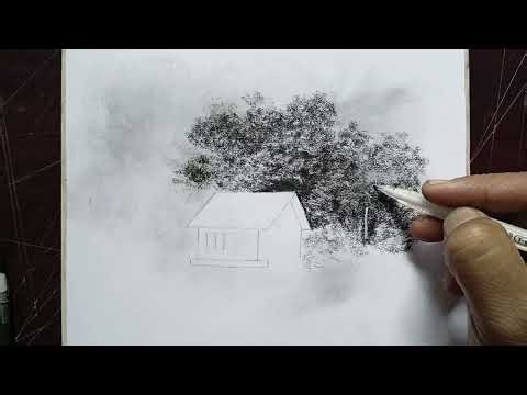 Ideas of drawing Cabin in the Forest | Step-by-Step Drawing Tutorial