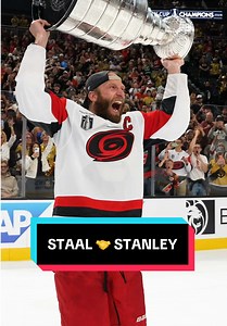 Carolina Hurricanes Stanley Cup reaction — Jordan Staal cup lift shot