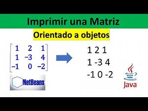 Mostrar o imprimir una matriz en la consola, con Java y Netbeans, orientado a objetos