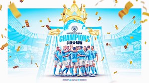 แมนเชสเตอร์ ซิตี้ เป็นแชมป์พรีเมียร์ลีก 3 สมัยติดต่อกัน