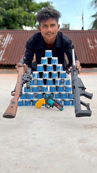 My new toy Awm gun and Kar 98 gun 🔥V/s police pistol gun 😱￼