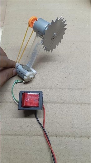 Powerful cutting machine with pulley belt drive system #dcmotor #project #diy