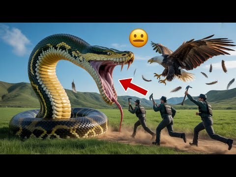 Heroic Rescue Team Saves Eagle from a Giant Python in a Breathless Fight 🐍