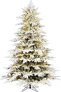 Vickerman 10' x 74" Flocked Kamas Fraiser Artificial Christmas Tree, Warm White Low Voltage 3MM LED Lights- Faux Frasier Christmas Tree - Seasonal Indoor Home Decor
