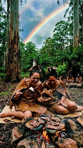 Traditional Emu Butchering Tribal Feast 🥩 #tribalcooking #traditionalfood #shorts