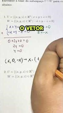 Como Achar a BASE da INTERSEÇÃO de Subespaços