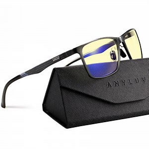 ANYLUV Blue Light Glasses Men/Women, Al-Mg Metal Computer Blue Light Blocking Glasses, Relieve Eyestrain and Eye Protection