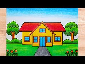 How to Draw a Simple, Easy, and Beautiful House || Very Easy || Drawing a House for Beginners