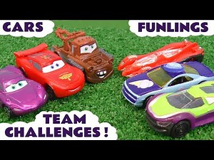 Funlings Cars Work Together in Team Challenges with Toy Car Characters