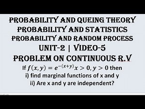 2 DIMENSIONAL CONTINUOUS RANDOM VARIABLES | PQT, PRP, P&S UNIT-2 | VIDEO-5