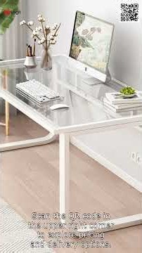 🔥 Modern Glass Computer Desk - Minimalist Office Style! #desk #homeoffice #AliExpress #minimalist #