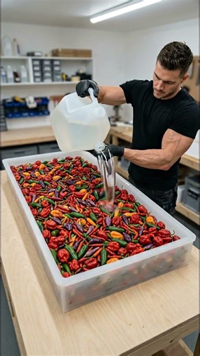 DIY Epoxy Table Filled With Extremely Hot Chillies! 🌶️🫛
