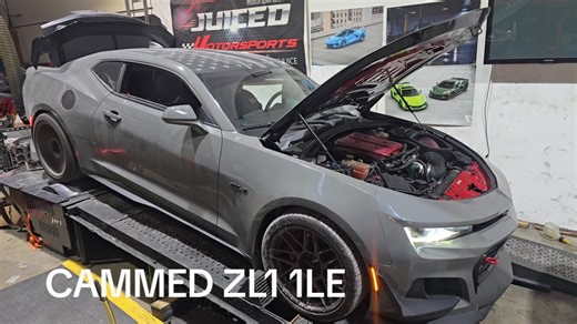 This ZL1 1LE was screaming on the dyno. What a head turner. #camaro #zl1 #lt4 #dyno #1le | Juiced Motorsports