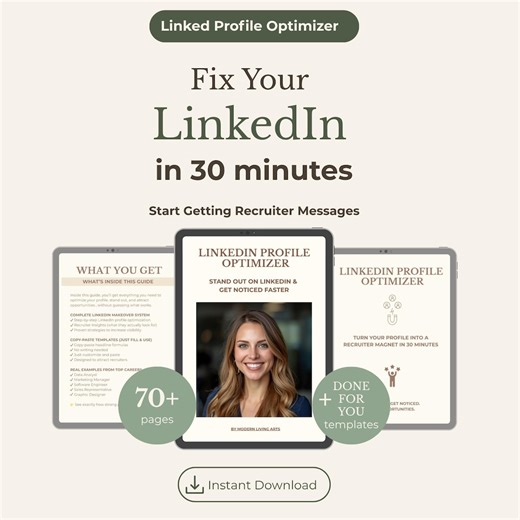 Linkedin Profile Optimizer Guide Job Search Template Linkedin Makeover Resume Alternative Get Noticed by Recruiters Career Help PDF Download - Etsy Australia