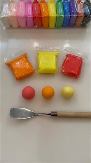 Satisfying Mixing Clay Colors ❤️🧡💛 #satisfying #polymerclay #mix #oddlysatisfying #shorts