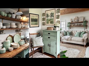 Vintage Mint-Green Elegance: Rustic French Countryside Farmhouse Decor for a Timeless Winter Retreat