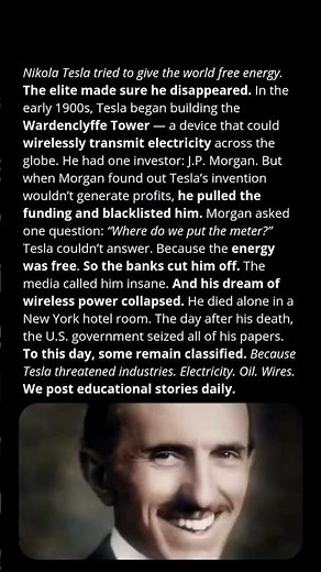Nikola Tesla: The Man Who Tried to Give the World Free Energy #history #educationalstories