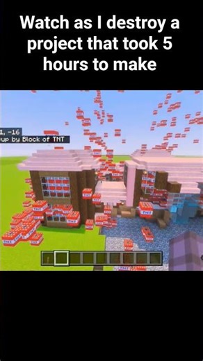 watch as I destroy a Minecraft house that took me 5 hours to make #minecraft #minecraft house