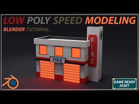 Low Poly Fire Station | Blender Speed Modeling Tutorial (Game Ready Asset)