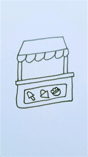 how to draw ice cream trolley easy step by step #icecream #easydrawing #draw #drawingforkids #shorts