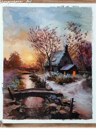 Serene Winter Landscape in Evening Light