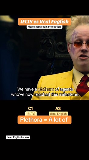🧠 IELTS vs Real English ❌ “There’s a plethora of choices.” C1 ✅ “There are a lot of choices.” A2 Big word, same meaning — keep it real or increase your English level! #IELTS #ESL #LearnEnglish #EnglishTips #RealEnglish | Learn English Lauren