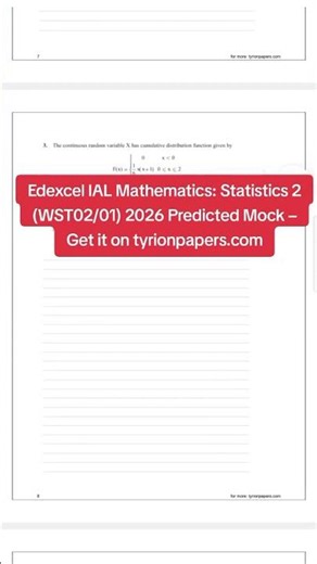 Edexcel IAL Mathematics 2026 Paper (predicted) #ialmaths #EdexcelIALmaths